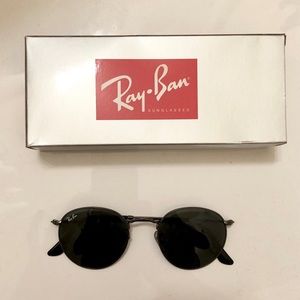 Ray Ban circle circular glasses. Black metal.